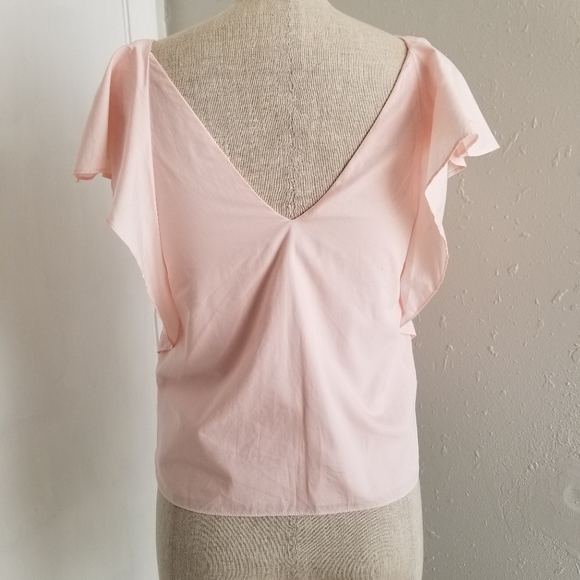 ZARA pink ruffle sleeves top size XS  *C5 - Picture 4 of 5
